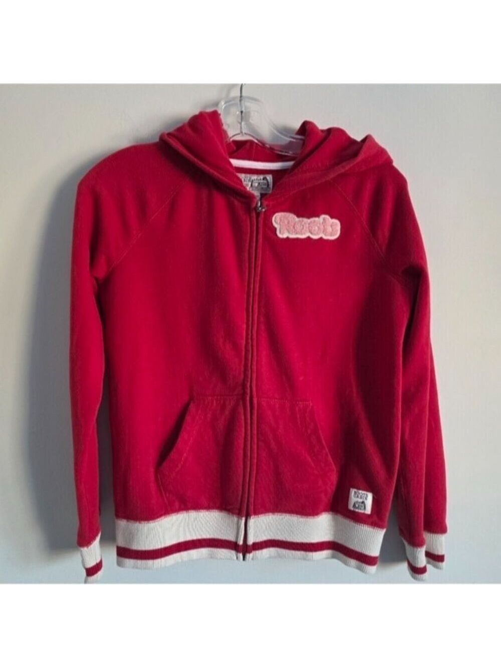 ROOTS | Cabin Sweatshirt Zip Up Hoodie Red Girls Sz 13 14 Yrs